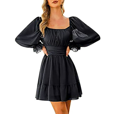

Women s Dress Shoes Women s Dresses Chiffon Square Neck Dating Party Elegant Dress