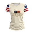 thumbnail image 2 of Women USA 250th Anniversary Shirt Patriotic Independence Day Shirt Women Casual Crew Neck Short Sleeve Top, 2 of 6