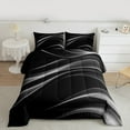 thumbnail image 3 of Manfei Geometric Lines Bedding Comforter Set,Minimalism Geometric Line Twin Comforter Sets,Gray Black Bedding Set For Girls Boys,Super Cozy Room Decor Reversible,2-Piece, 3 of 9