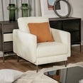 thumbnail image 2 of Costway Modern Upholstered Accent Chair Single Sofa Armchair Living Room Funiture White, 2 of 10