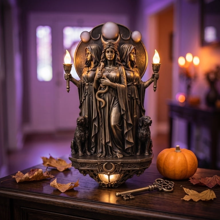 Hecate Triple Goddess Wall Sconce, Retro Magic Resin Wall Lamp