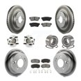 thumbnail image 1 of Transit Auto Front Rear Hub Bearing Assembly Coated Disc Brake Rotor and Semi-Metallic Pads Kit (10Pc) for Car 2005 Hyundai Sonata 4-Wheel ABS From 03 01 05 Left Right Driver Passenger Side KBB-107990, 1 of 10