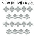 thumbnail image 5 of Damask Set of 18 Vinyl Wall Decal Self Adhesive Wall Pattern Decals Stickers Size: 8" H x 6.75"L (each) - Color: Gray, 5 of 5