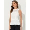 thumbnail image 2 of INSPIRE CHIC Women's Ruffle Neck Keyhole Back Sleeveless Floral Lace Peplum Top, 2 of 6