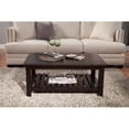 thumbnail image 2 of Bowery Hill Barn Door Solid Wood Coffee Table Espresso, 2 of 5