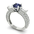 thumbnail image 2 of Three-Stone Engagement Ring for Women - 2.33ct Simulated Blue Sapphire in 14K White Gold Promise Ring, 2 of 6