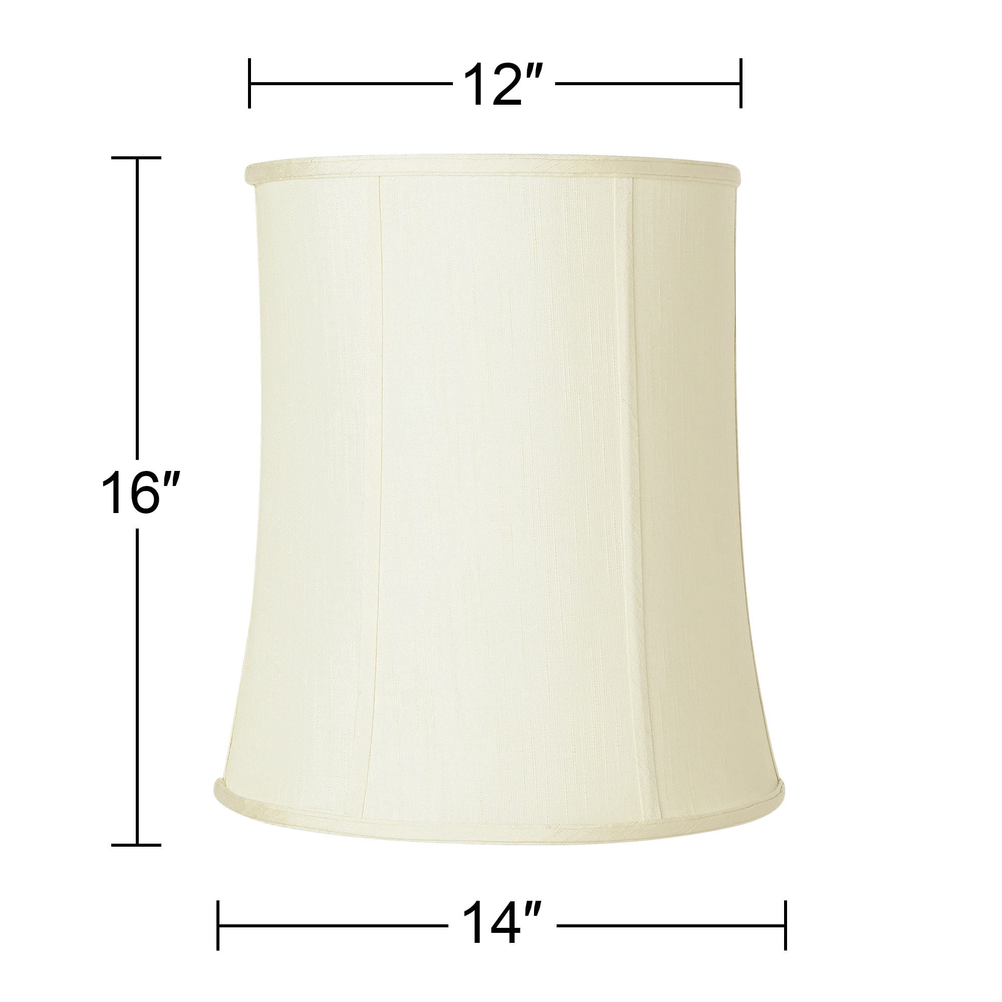 Springcrest Buttercream Medium Deep Drum Lamp Shade 12" Top x 14" Bottom x 16" High (Spider) Replacement with Harp and Finial
