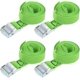 thumbnail image 1 of Paquete de 4 correas de amarre con hebilla de leva, 25 mm x 1 m, 550 lb, 250 kg de carga, polipropileno para asegurar la carga en movimiento, verde,, 1 of 5