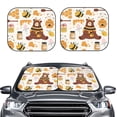 thumbnail image 2 of Naloa Cute Bee Honey Jar Hive Bear 2 Piece Foldable Car Sun Shades, Car Windshield Sunshade, Front Window Sunshade for Car, Truck, SUV - Medium, 2 of 7