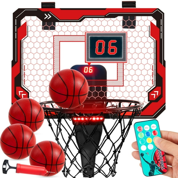 Basketball Hoop for Kids, Mini Indoor Basketball Hoop with 4 Balls Indoor Basketball Toys for 6 7 8 9 10 11 12 13 14 Year Old Sport Toys Birthday Gift