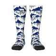 thumbnail image 2 of Picia Women Crew Soft Moisture-wicking Socks Cartoon Iceberg Polar Bear Pattern Design Cotton Socks, One Size fit All, 2 of 9