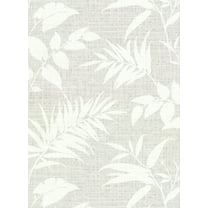 Warner Chandler Grey Botanical Faux Grasscloth Wallpaper, 27-in by 27-ft, 60.8 sq. ft