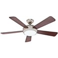 thumbnail image 1 of Hunter Fan Company 59052 Palermo Ventilador de techo de bronce cepillado de 52 pulgadas con 5 cuchillas reversibles de nogal negro y kit de luz 59053-Parent, Contemporáneo, 132.1 cm, Brass, 1 of 4