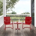 thumbnail image 3 of Crosley Furniture Bates 3 Piece Metal Outdoor Chair Set in Bright Red Gloss, 3 of 12