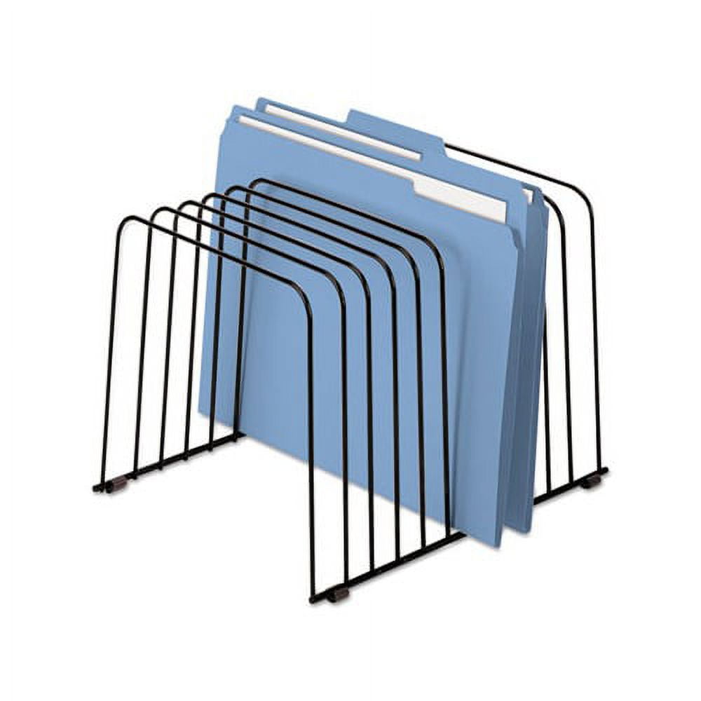 Wire Desktop Organizer 11 Sections, Letter to Legal Size Files, 9" x 11.38" x 8", Black