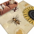 thumbnail image 6 of Farmhouse Sunflowers Area Rug 5x8 Washable Rug Non Slip Vintage Bees Airplane Country Floral Large Area Rug Soft Stainresistant Indoor Floor Carpet for Living Room Bedroom Home Office Dining Room, 6 of 8