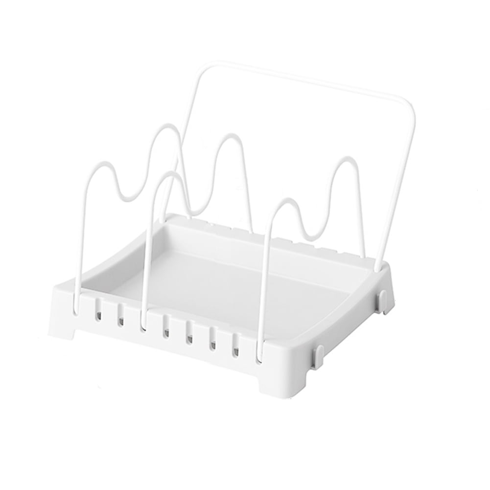 2Pcs Pan Pot Lid Rack, Steel Wire Kitchen Pantry