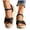 Black, variant on Women's Lightweight Espadrille Canvas Wedge Sandals Ankle Strap Platform Open Toe Stylish Low Heel Dressy Shoes Beige Size 7.5