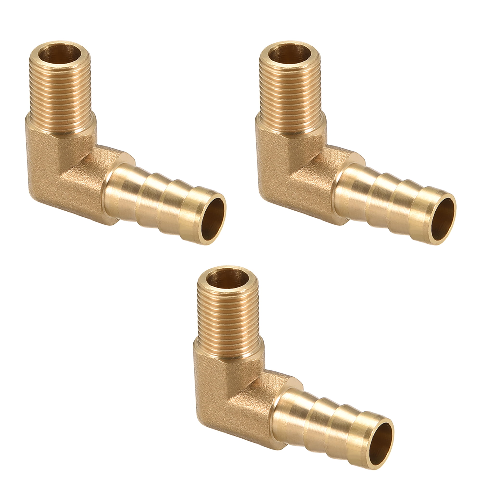 Brass Barb Hose Fitting 90 Degree Elbow 8mm Barbed x 1/8 G Male Pipe ...