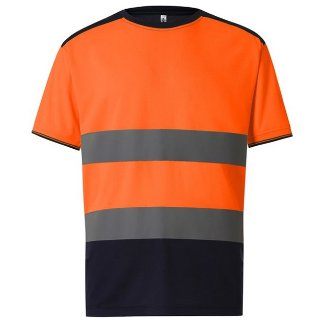 Yoko - Camiseta Hi-Vis Dos Tonos para Hombre (Naranja, Marino)