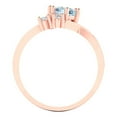 thumbnail image 4 of Three-Stone Engagement Ring for Women - 0.87ct Simulated Blue Diamond in 14K Rose Gold Promise Ring, 4 of 6