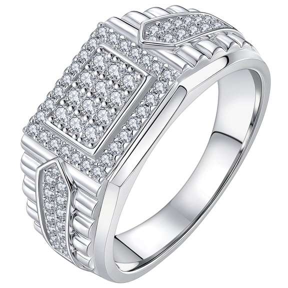 Blongme Mens Moissanite Wedding Band 1.0ct Round Cut D Color VVS1 Wedding Ring for Men Size 9