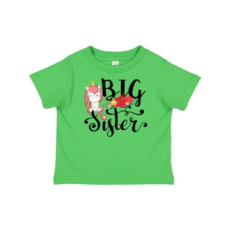 

Inktastic Floral Unicorn Big Sister Gift Toddler Toddler Girl T-Shirt