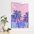 thumbnail image 2 of ZNDUO Cartoon Beach Tree Pink Pattern Tapestry, Wall Tapestries for Bedroom, 60 x 40 inch, 2 of 8