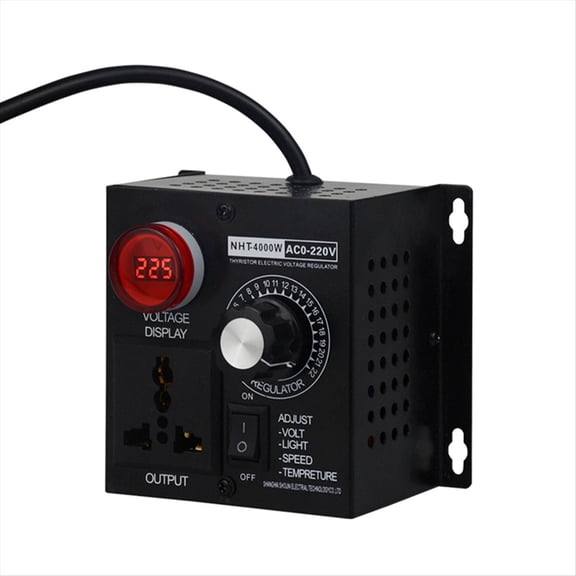 4000W Voltage Regulator Portable Speed Adjustable Voltage Regulator Compact Variable Voltage Controller US Plug