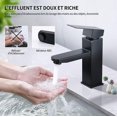 thumbnail image 3 of ZHAOCHENG Grifo de baño ZTFORUS de acero inoxidable negro con manija cuadrada, mezclador de lavabo, agua fría y caliente, grifo de lavado de manos desmontable., 3 of 5