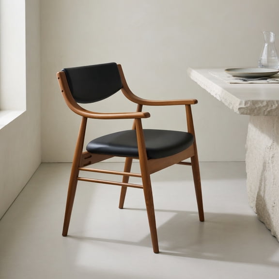 Resenkos Dining Room Chairs, Kitchen Chairs,Wooden Dining Chair Set of 2 with Padded Seat and Back-Black