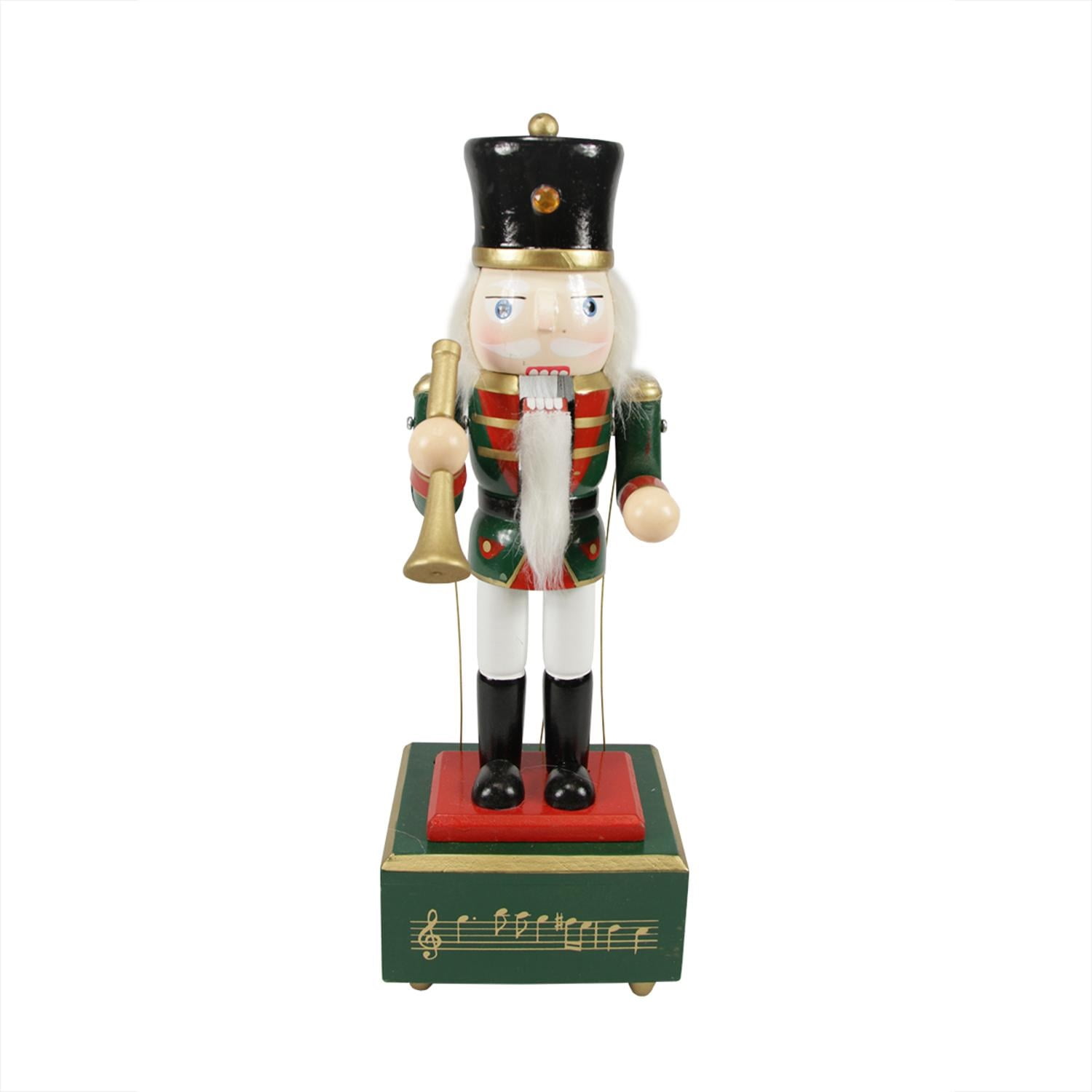 12" Red Animated and Musical Christmas Nutcracker with Trumpet