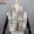 thumbnail image 2 of Bufanda de invierno de lujo de piel de conejo auténtica natural, bufanda cálida de moda, suave y gruesa, bufanda tipo chal para adultos, niños, mujeres y niñas, 2 of 5