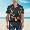 thumbnail image 4 of Goofa Butterfly with Fowers Hawaiian Shirt for Men, Unisex Summer Beach Casual Short Sleeve Button Down Shirts,Aloha Tropical Floral print shirt-XX-Large, 4 of 9