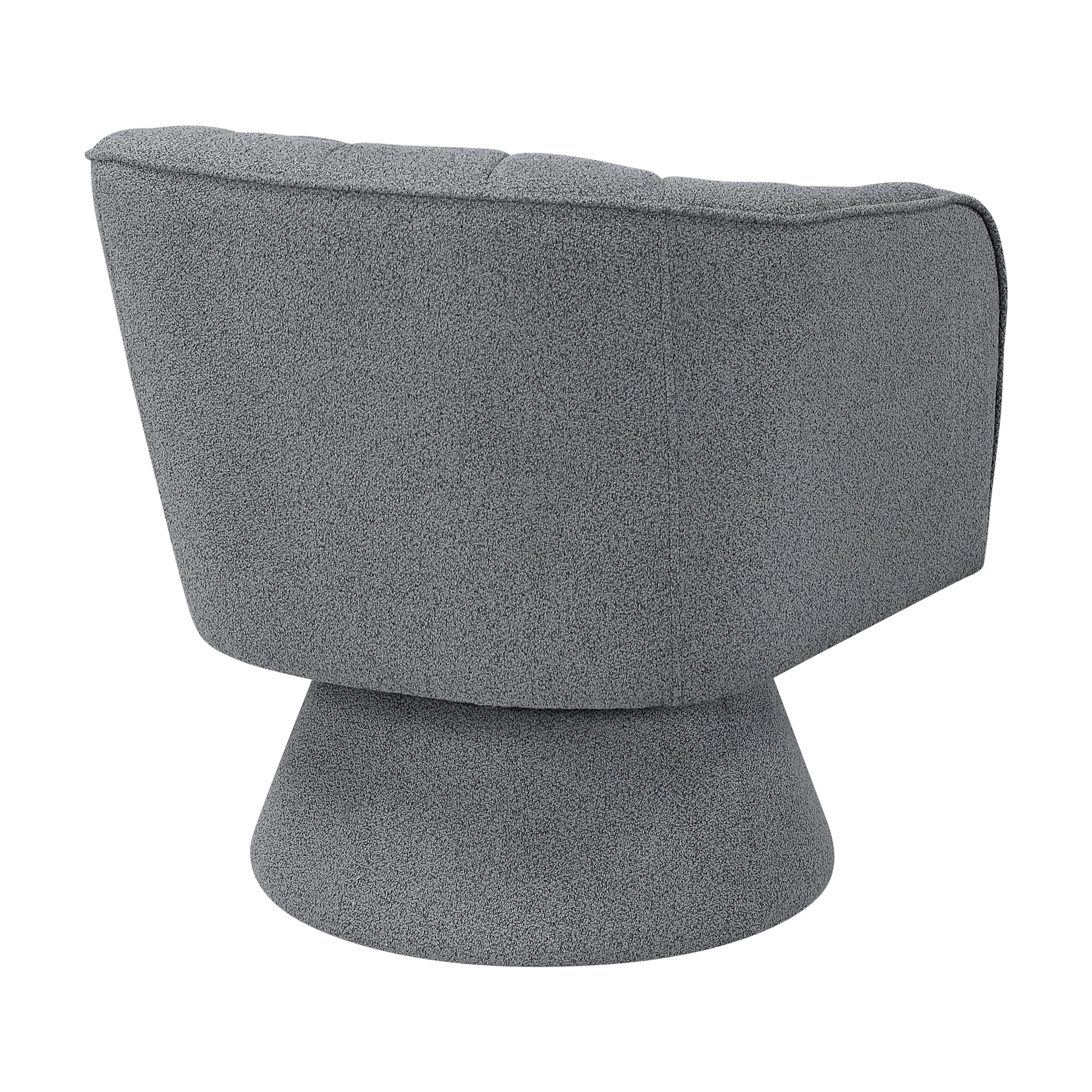 OakvillePark Liora Vale Boucle Swivel Barrel Chair, Dark Gray