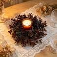 thumbnail image 4 of WWG Candle Ring, Plastic Candle Wreath for Dining Table, 7.87 Inch Diameter, Festive Decoration for Party, Home, Fireplace, Includes 1 Piece, Versatile Candle Holder for Cylindrical Candles, 4 of 6