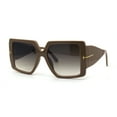thumbnail image 3 of Womens Trendy Squared Rectangular Butterfly Sunglasses Beige Brown, 3 of 4