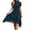 2-Blue, variant on Retro Floral Wedding Guest Dresses for Women Crew Neck Short Sleeve Mesh Spliced Double-Layered Irregular Hemline Midi Dress Thin Breathable Summer Casual Dress 2-Blue S
