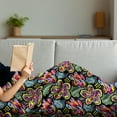 thumbnail image 3 of Colorful Soft Flannel Fleece Throw Blanket, Tropical Flowers Pattern with Brushstroke Effects Vibrant Colored Grunge Doodle, Cozy Plush for Indoor and Outdoor Use, 50" x 70", Multicolor, by Ambesonne, 3 of 5