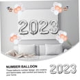 thumbnail image 4 of IFANLANDOR Silver 40 Inch Number Balloon 1 Set New Year Party Decor Friends, 4 of 7
