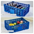 thumbnail image 4 of Garvee 10 PCS Collapsible Plastic Milk Crates, Foldable Storage Bins & Multipurpose Transfer Boxes,Blue, 4 of 8