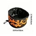 thumbnail image 3 of Aoznliie Dog Bowls, Pumpkin Halloween Collapsible Lightweight Fabric Bowl for Camping, 6x6x4 inch Portable Dog Water Bowl for Outdoor Walking, Black, 3 of 7