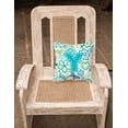 thumbnail image 2 of Carolines Treasures CJ2006-YPW1414 Letter Y Flowers And Butterflies Teal Blue Canvas Fabric Decorative Pillow, 2 of 2