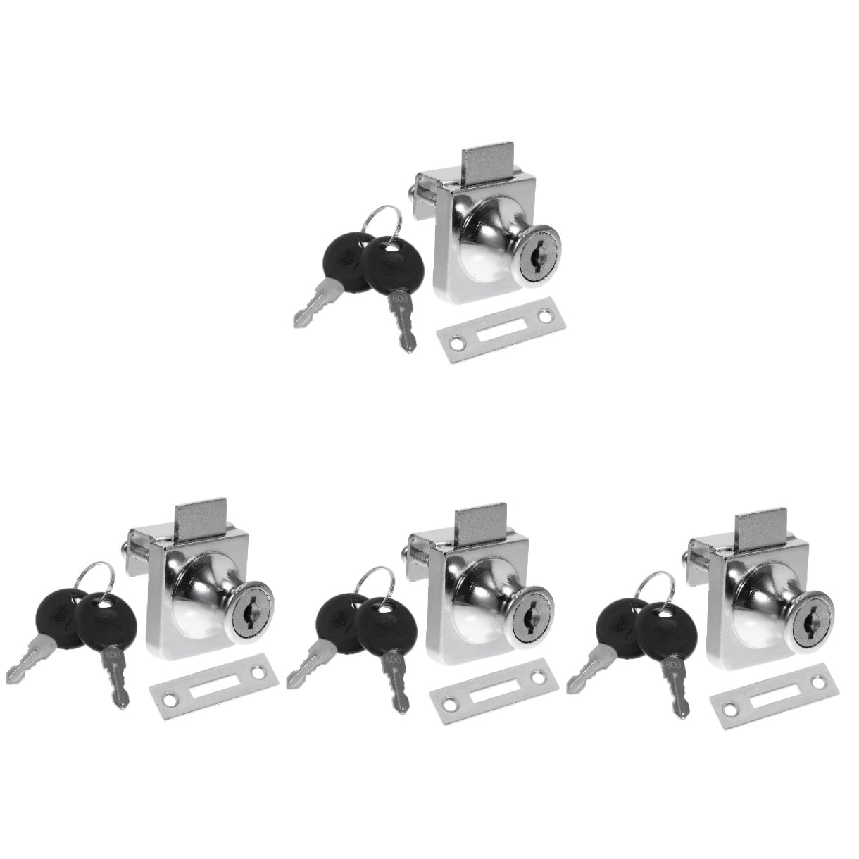 unbranded 4pcs Sliding Glass Door Lock Glass Showcase Lock Display Cabinet Lock Anti-theft Lock