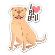 I Love Pit Bull Cute - 3" Vinyl Sticker - For Car Laptop I-Pad Phone Helmet Hard Hat - Waterproof Decal