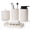 Beige-liquid, variant on Bath Accessories Set Apricot-foam Ceramic 4-Piece Bathroom Countertop Organizer