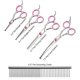 thumbnail image 4 of Juego de 6 tijeras profesionales para cortar el pelo de perros y mascotas, tijeras de peluquería, kit de herramientas de entresacar con peine y paño limpiador., 4 of 10