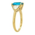 thumbnail image 2 of Gold Plated Emerald-Cut Turquoise Blue CZ Three-Stone Ring, Size 9.5, 2 of 7