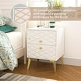 Black Nightstand Bedside Tables with 2 Drawers for Bedroom Night Stand