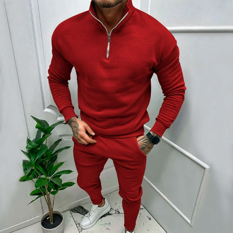 Winter Red Mens Outfits 2 Piece Dress Men'S Fashion Autumn